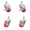 Service Caster 3 Inch SS Red Polyurethane Swivel 1/2 Inch Threaded Stem Caster Brakes SCC, 2PK SSTS20S314-PPUB-RED-TLB-121315-2-S-2 - alternate 1
